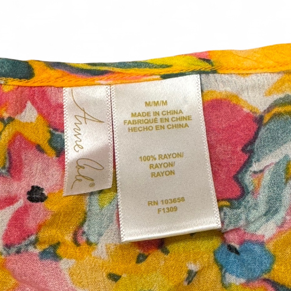 Anne Cole - Multicolor Floral Dress / Cover up with puffy bell sleeves - Picture 4 of 6